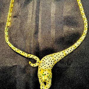 Gorgeous panther necklace. Silver plated, cubic zirconia